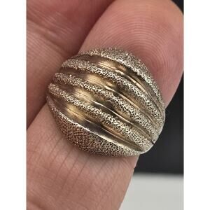 Vintage ND TEXTURED RIBBED Sterling Silver 925 Ring Size 6.25